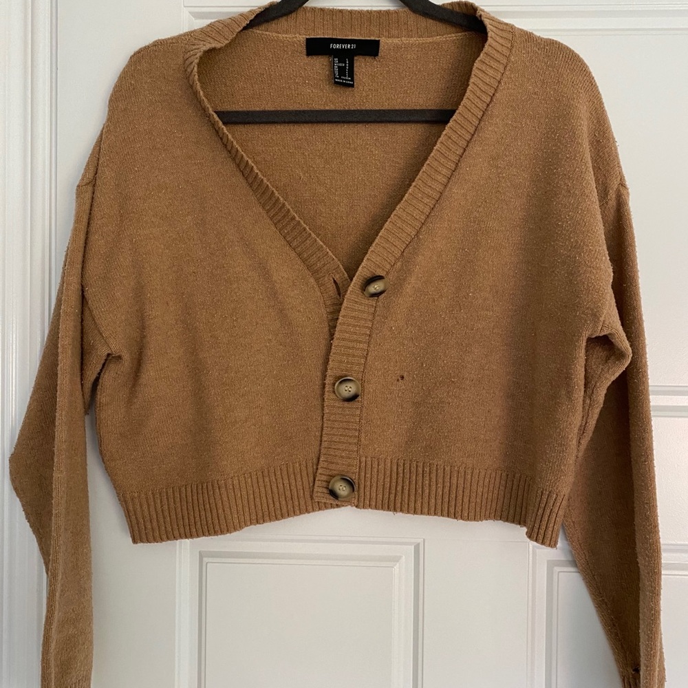 Cropped cardigan sweater